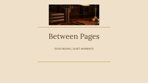 YouTube banner size of Between Pages
