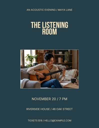 Letter flyer size of The Listening Room