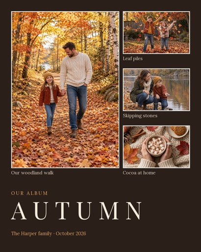 Portrait collage size of Our Autumn Album