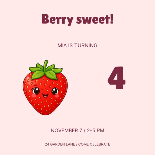 Square post size of A Berry Sweet Birthday