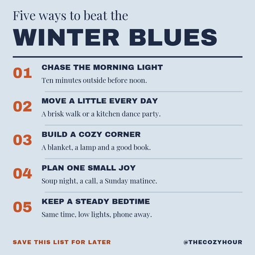 Square post size of Five Ways to Beat the Winter Blues