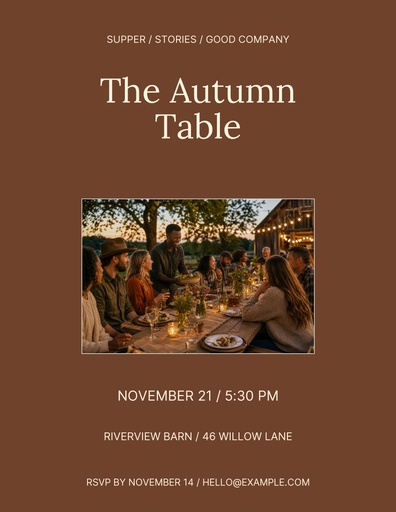 Letter flyer size of The Autumn Table