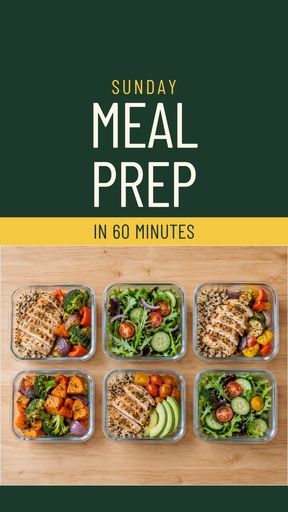 Static Reel cover size of Sunday Meal Prep in 60 Minutes