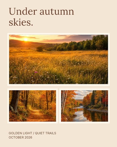 Portrait collage size of Under Autumn Skies