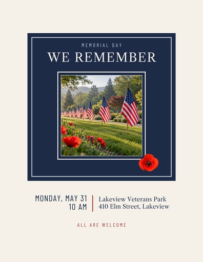 Letter flyer size of We Remember This Memorial Day