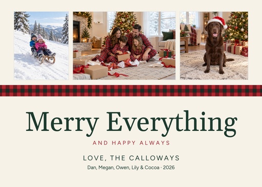 Landscape greeting size of Merry Everything