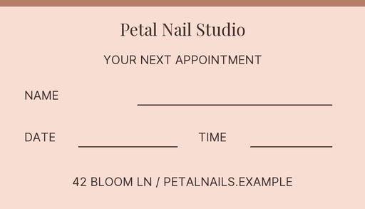Petal Nail Studio Nail Appointment Card Template - Design Templates