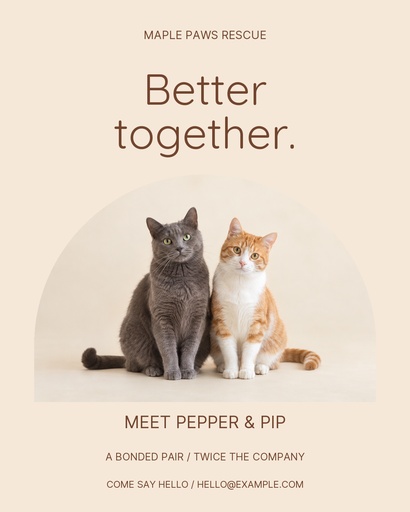 Portrait post size of Meet Pepper and Pip