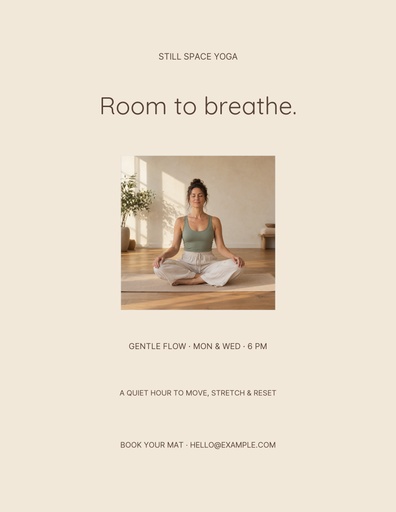 Letter flyer size of Still Space Yoga