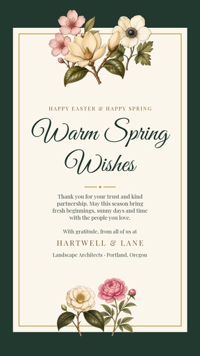 Story opener size of Warm Spring Wishes from Our Team