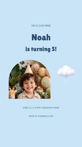 Story opener size of Cloud Nine Birthday