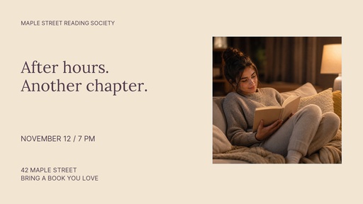 Landscape graphic size of After Hours Book Club