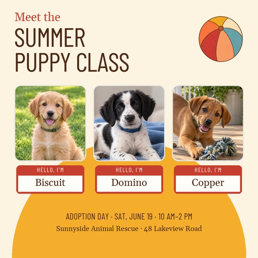 Square post size of Meet the Summer Puppy Class