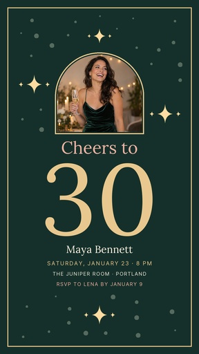 Story opener size of Cheers to Thirty