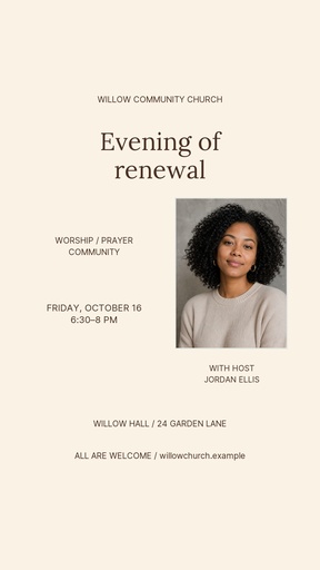 Story opener size of Evening of Renewal