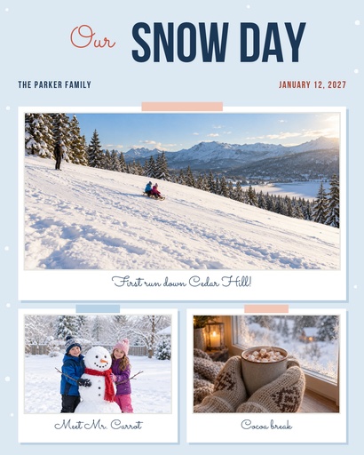 Portrait collage size of Our Snow Day