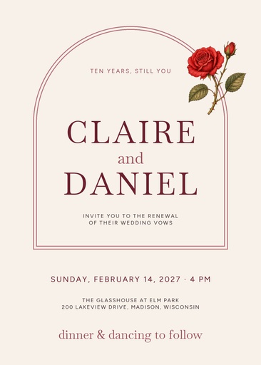 5 × 7 invitation size of Ten Years, Still You