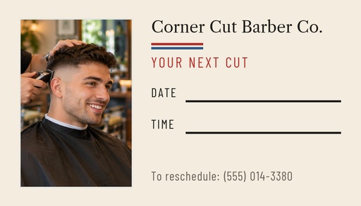 Appointment card size of Fresh Fade Fridays