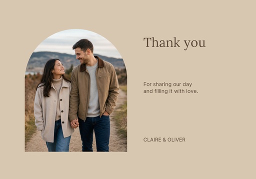 Thank-you card size of Sandstone Save the Date