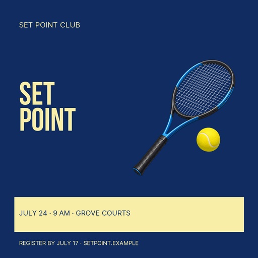 Square post size of Set Point Club