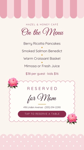 Story call to action size of Brunch Seats for Mom