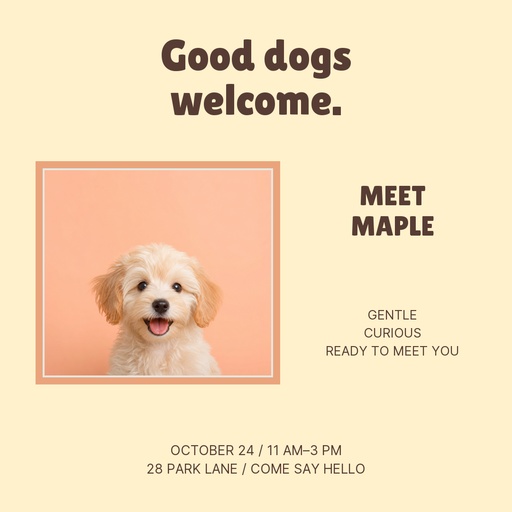 Square post size of Good Dogs Welcome