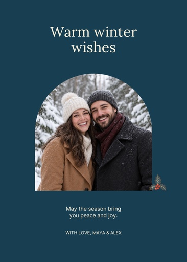 Portrait holiday card size of Blue Winter Wishes