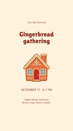 Story opener size of Gingerbread Gathering