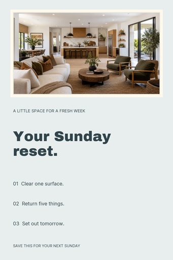 Pinterest pin size of The Sunday Reset