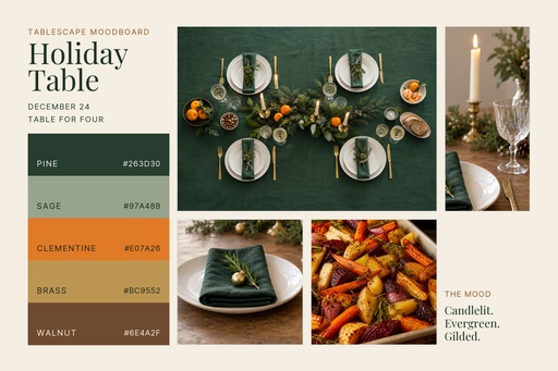 Landscape collage size of Holiday Table Moodboard