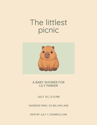 Letter flyer size of The Littlest Picnic