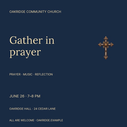 Square post size of Gather in Prayer
