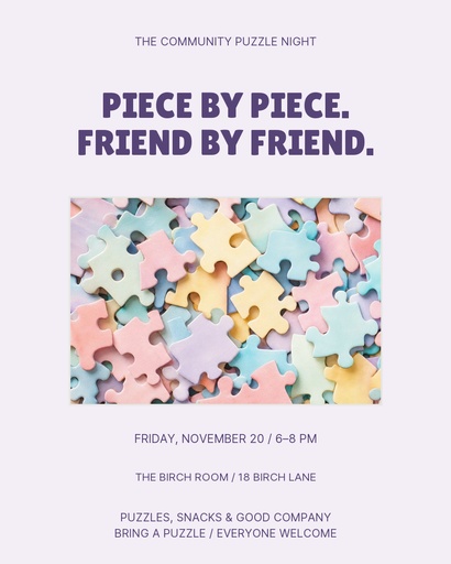 Portrait post size of The Community Puzzle Night