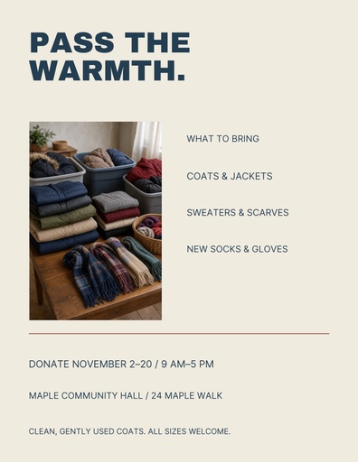 Letter flyer size of Winter Coat Kindness