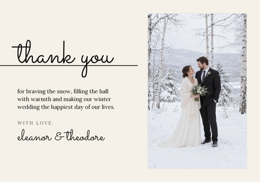 Thank-you card size of Ivory and Ink