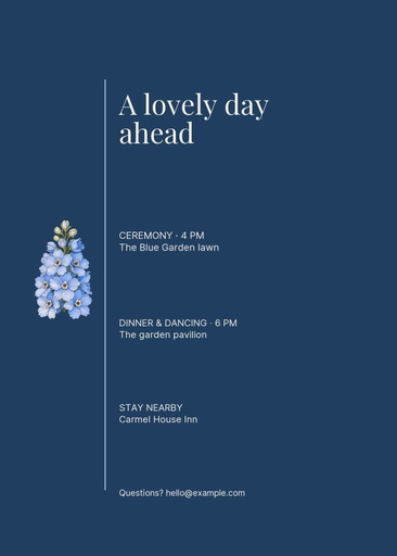 Details card size of Blue Hour Vows