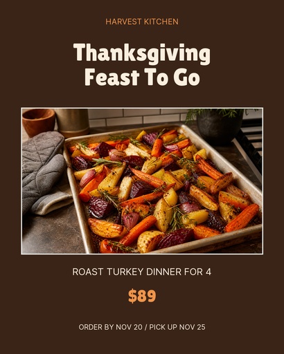 Portrait post size of Thanksgiving Feast To Go