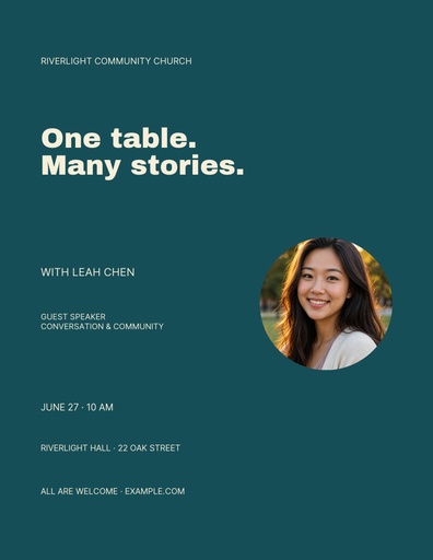 Letter flyer size of One Table, Many Stories