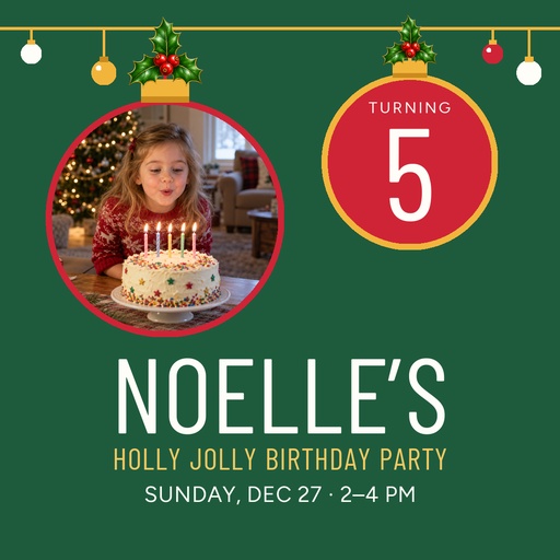 Square post size of Holly Jolly Five