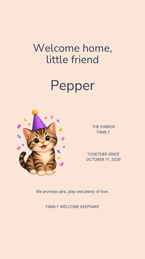 Story opener size of Welcome Home Little Friend