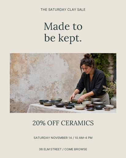 Portrait post size of The Saturday Clay Sale