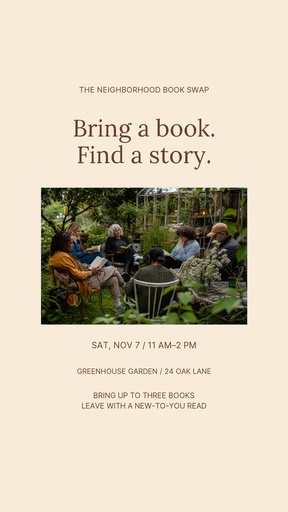 Story opener size of The Neighborhood Book Swap