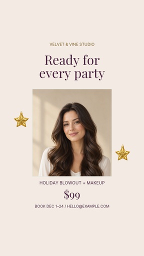Story opener size of Holiday Glam Studio
