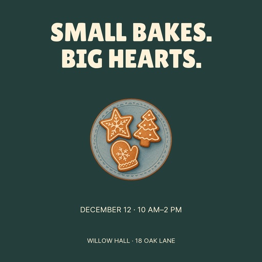 Square post size of Small Bakes Big Hearts