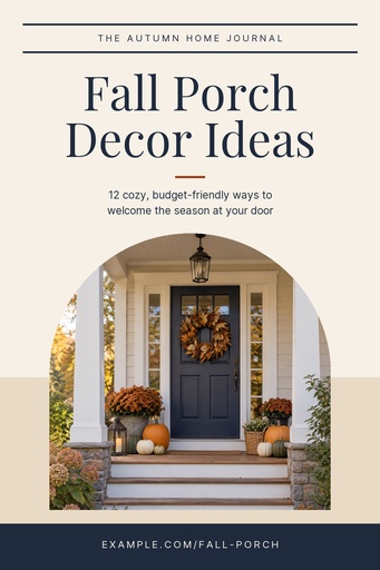 Pinterest pin size of Fall Porch Decor Ideas