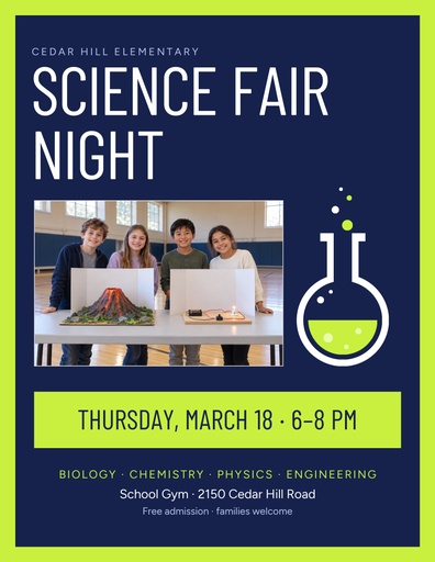 Science Fair Night Page Cover Template - Design Templates