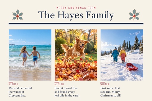 Landscape collage size of Our Family Christmas Letter