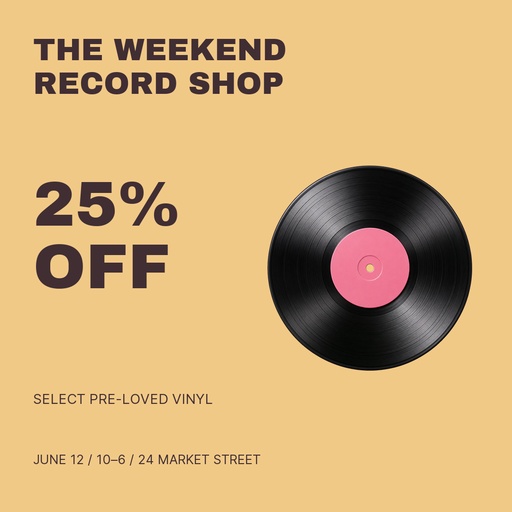 The Weekend Record Shop Page Cover Template - Design Templates