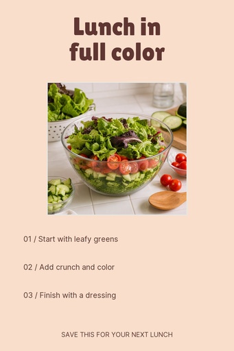 Pinterest pin size of Lunch in Full Color