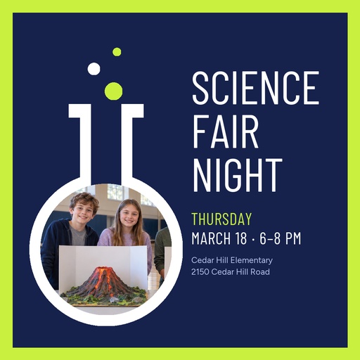 Square post size of Science Fair Night